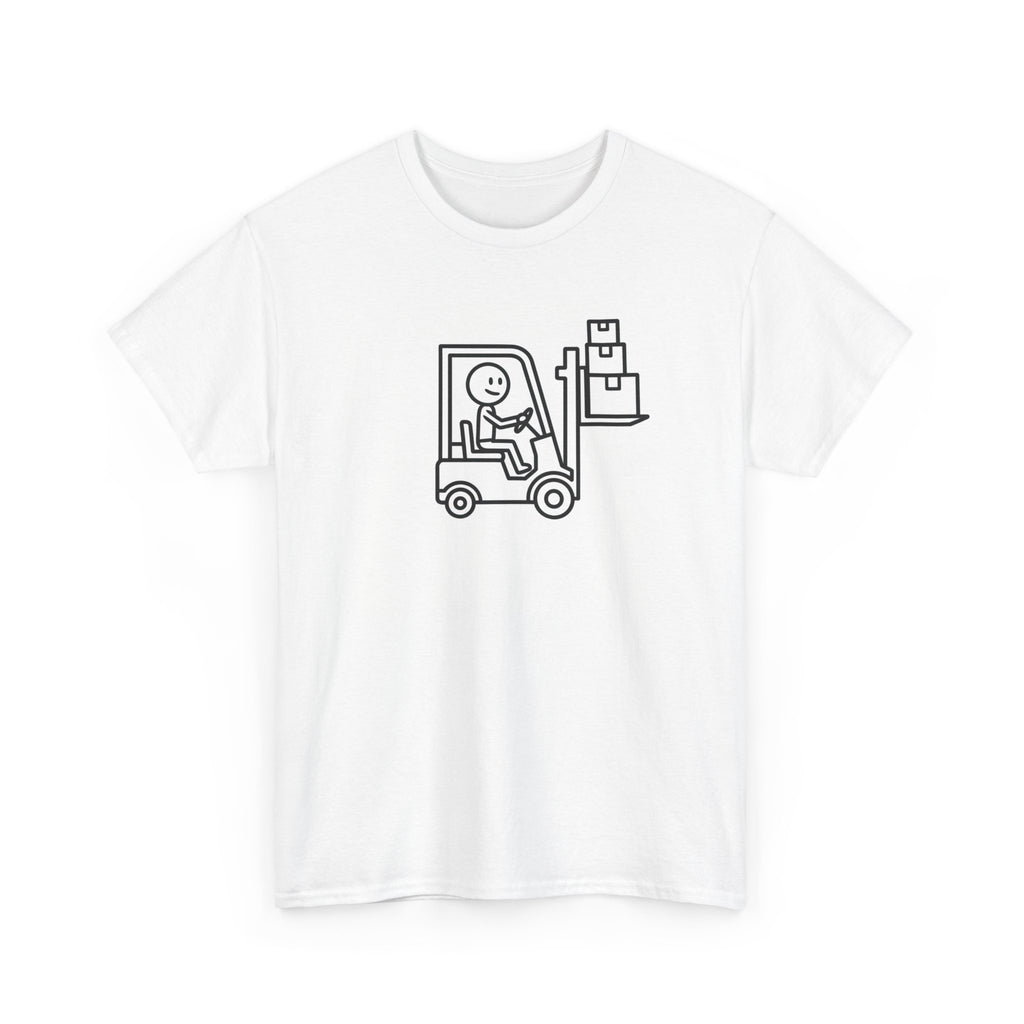 Forklift Driver Line Art T‑Shirt — Cute Warehouse Worker Graphic Tee