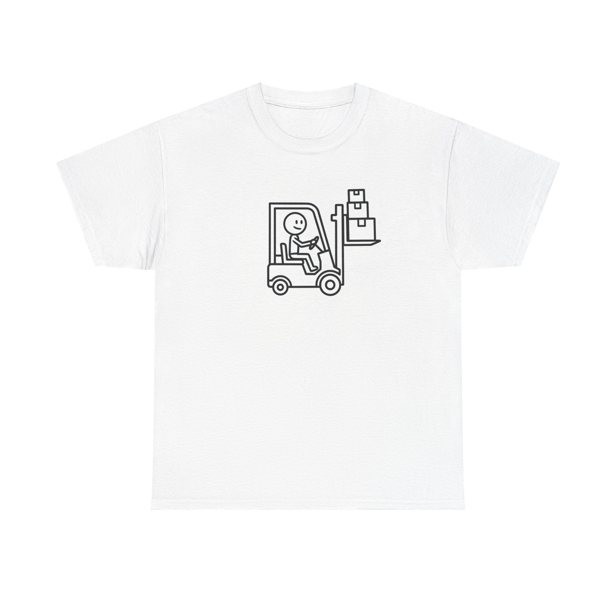 Forklift Driver Line Art T‑Shirt — Cute Warehouse Worker Graphic Tee